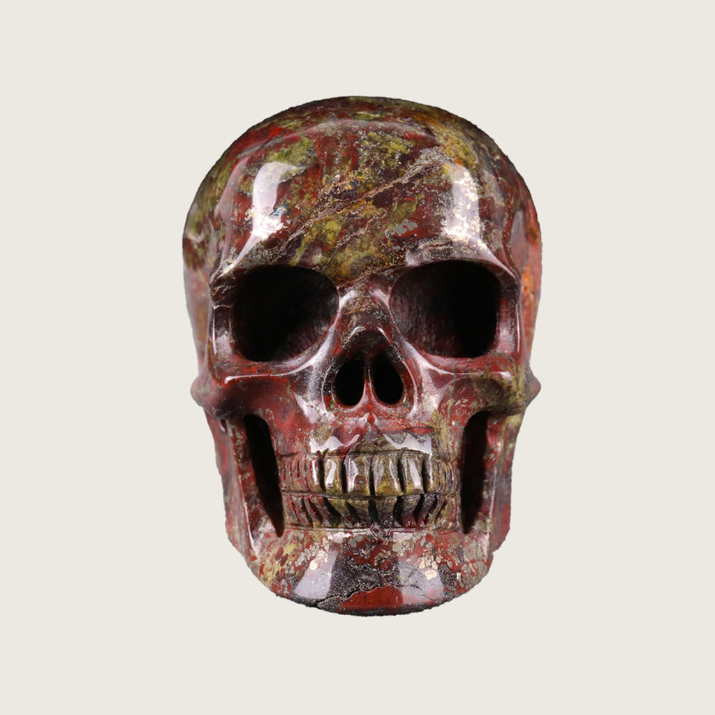 2.2" Dragon Blood Jasper Crystal Skull Carving  #SKH22051