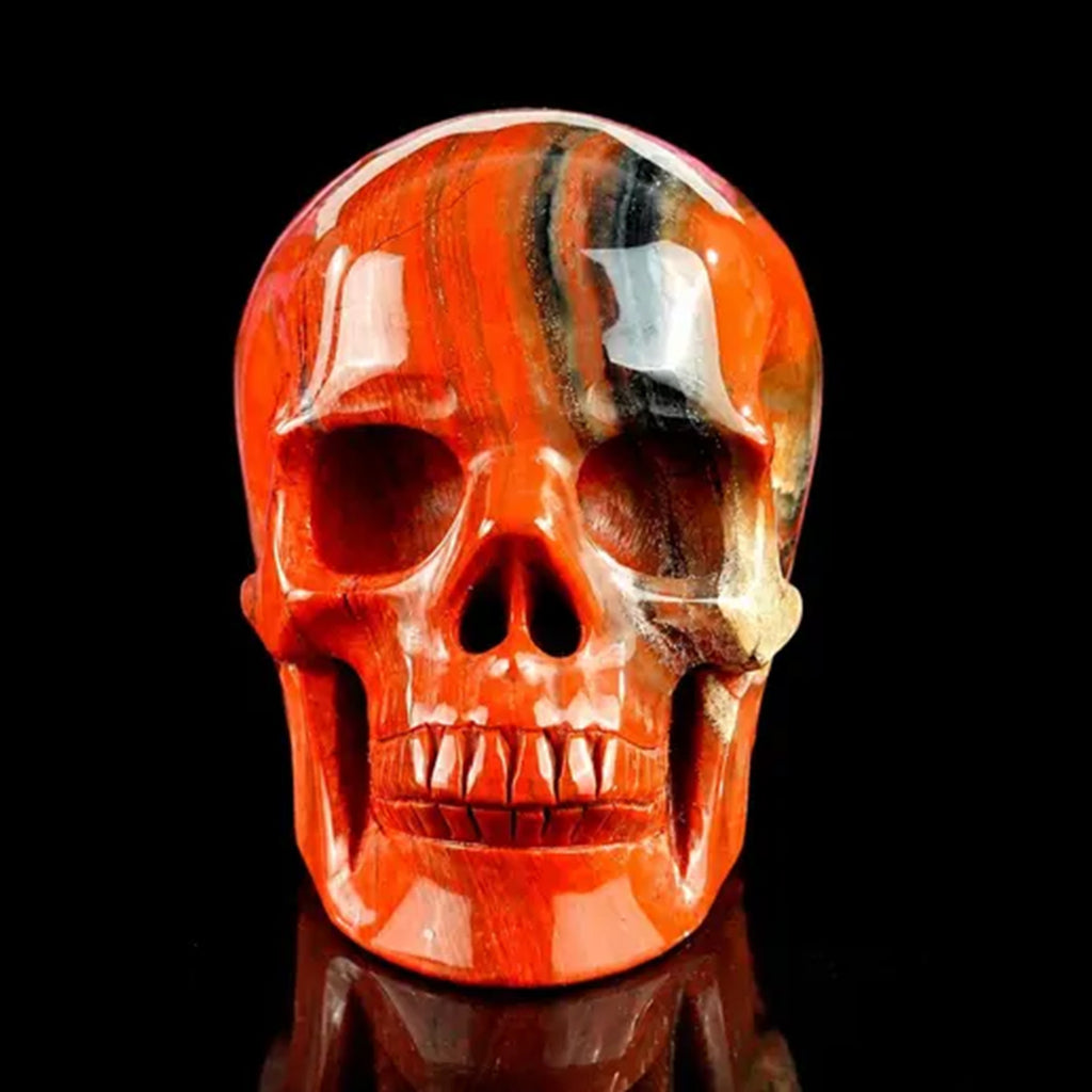 3.0" Red Jasper Crystal Skull Carving  #SKH30119