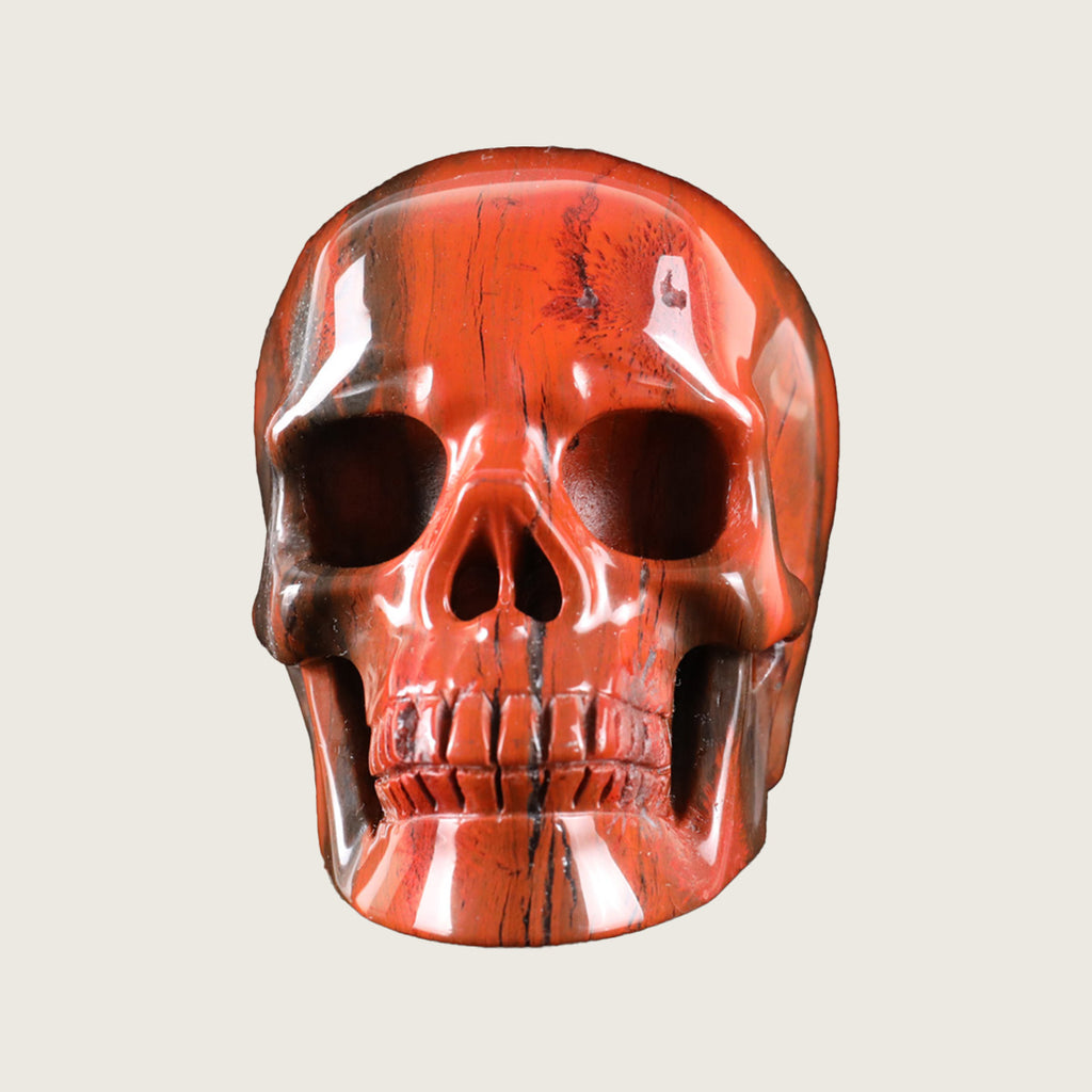 3.0" Red Jasper Crystal Skull Carving  #SKH30075