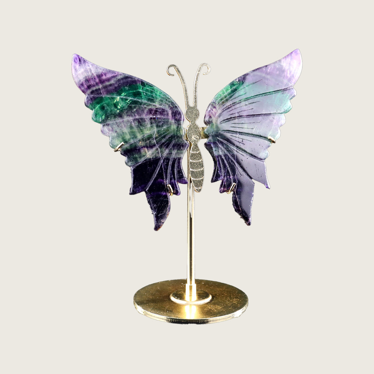 5.0" Fluorite Butterfly Wings Carving  #CHA0003