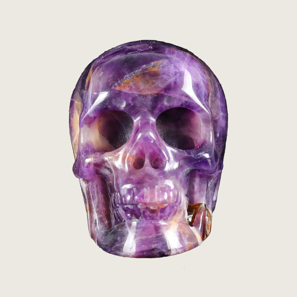 2.2" Amethyst Human Skull Carving  #SKH22020