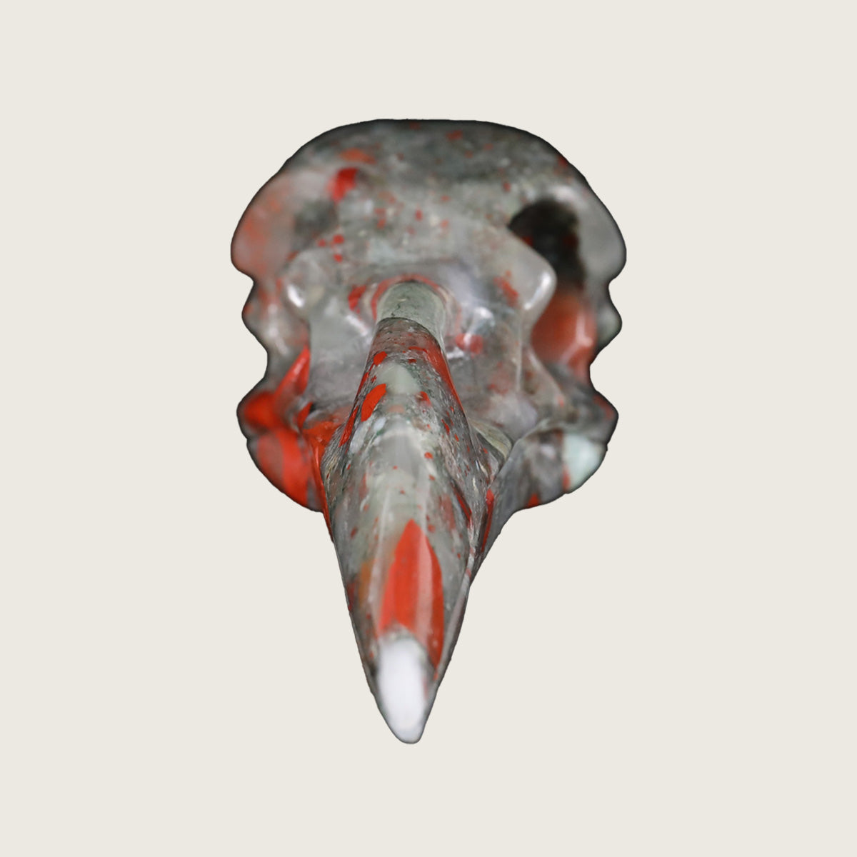 4.6" African Bloodstone Raven Skull Carving  #CSC0011