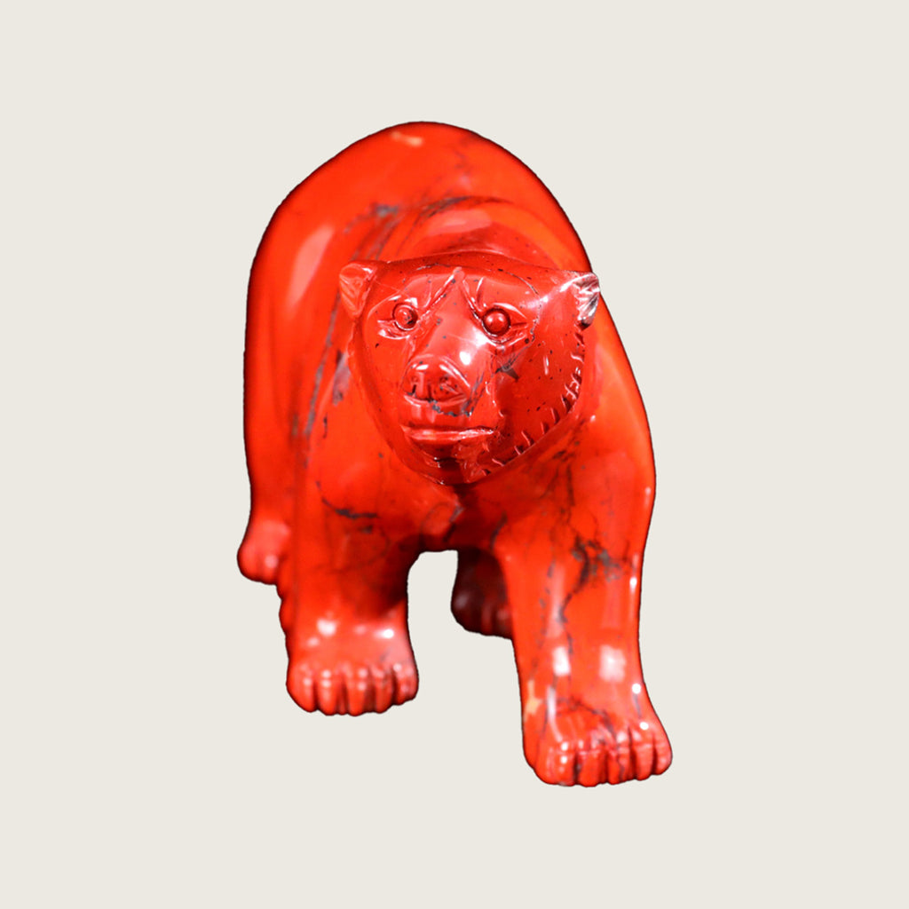 6.5" Red Jasper Polar Bear Carving  #CTC0051