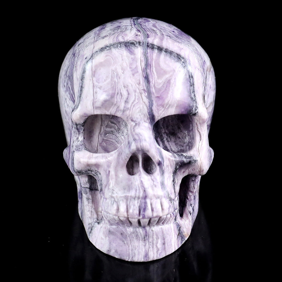 3.0" Purple Malachite Crystal Skull Carving  #SKH30100