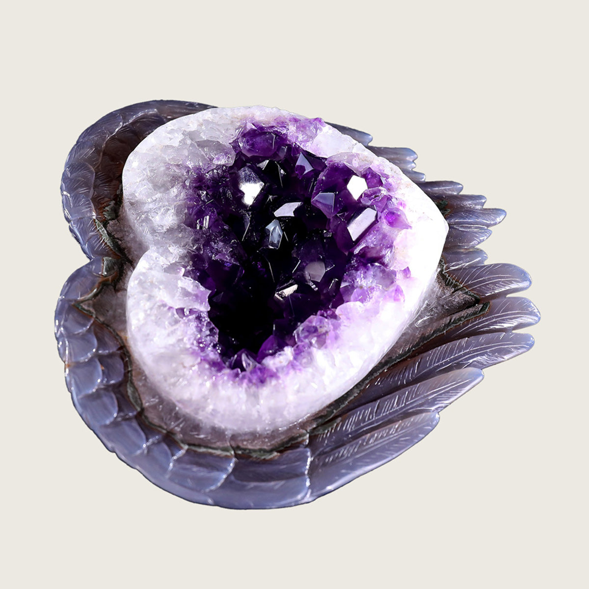 6.3" Druzy Agate Geode Carving  #GDC0001