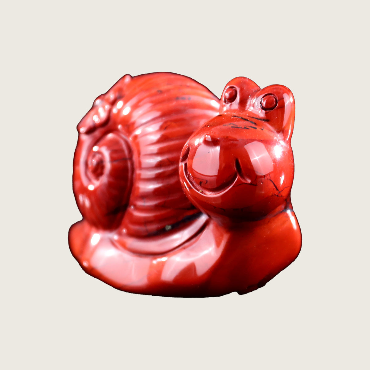 3.0" Red Jasper Snail Carving  #CHA0010
