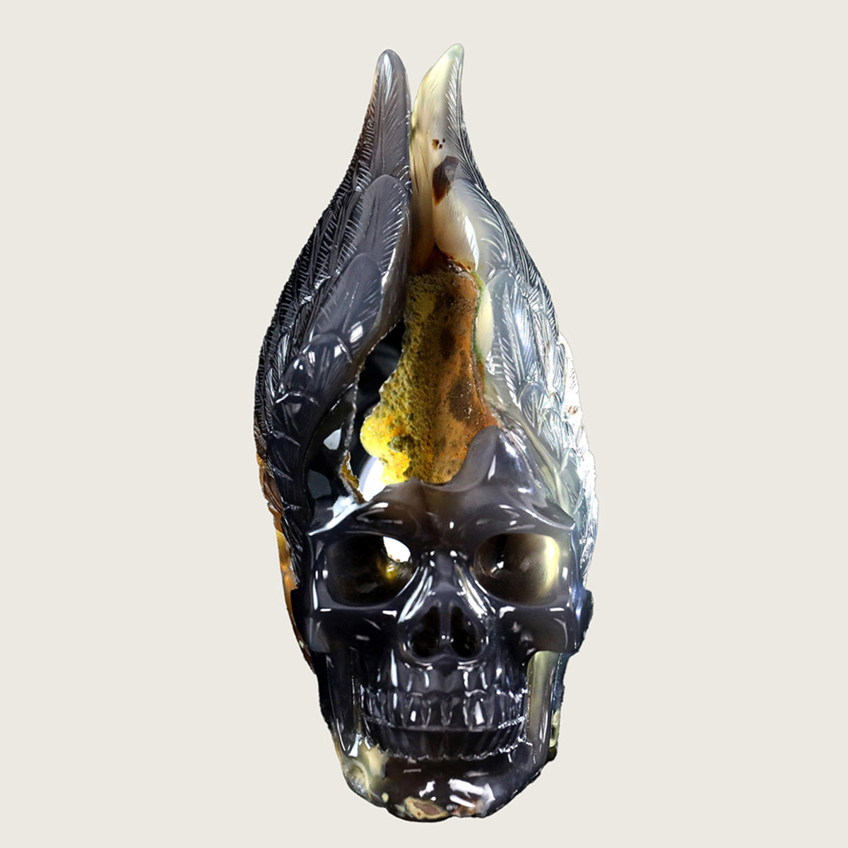 5.2" Geode Agate Huge Skull Carving  #SCS0006