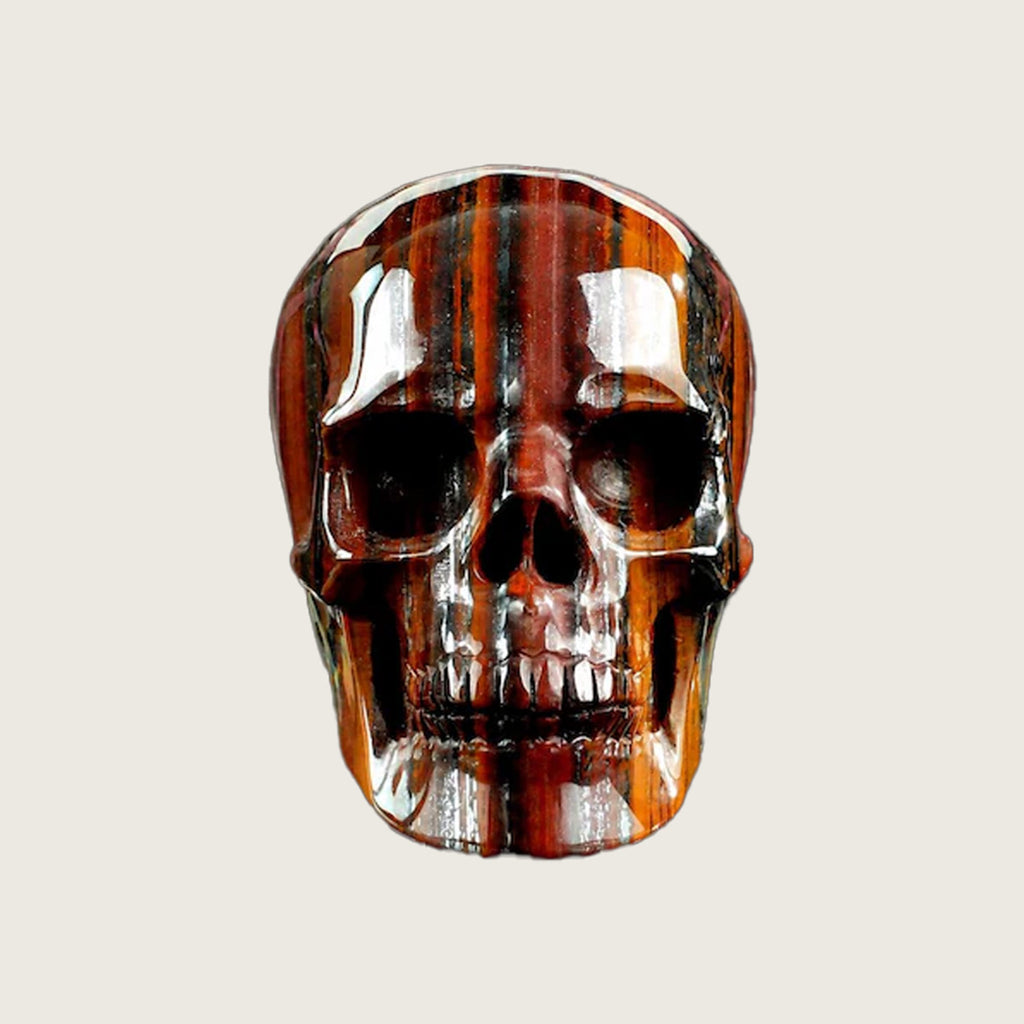 3.0" Tiger Iron Eye Agate Crystal Skull Carving  #SKH30087
