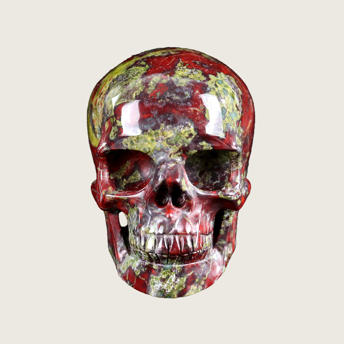 3.0" Dragon Blood Jasper Crystal Skull Carving  #SKHDB3001