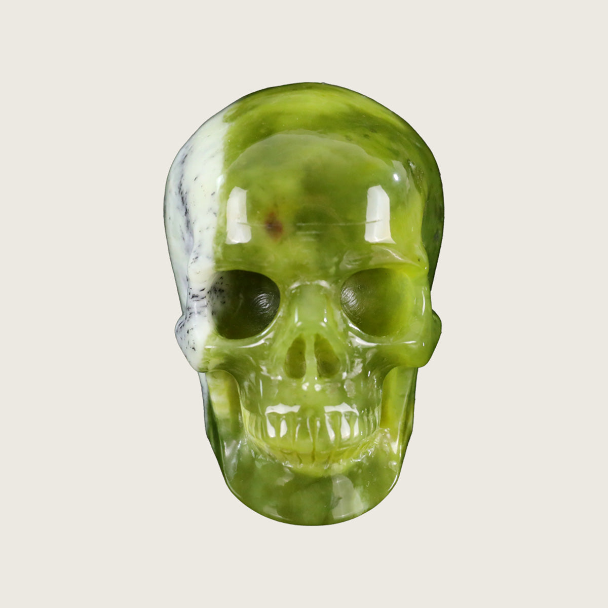 3.0" Xiuyan Jade Crystal Skull Carving  #SKH30049