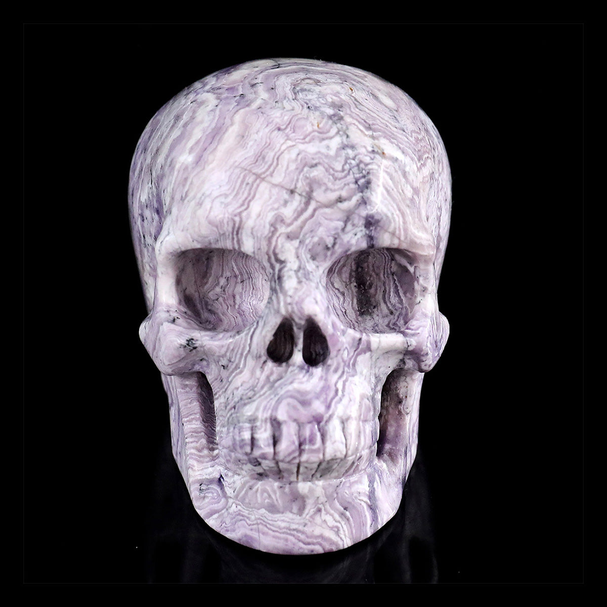3.0" Purple Malachite Crystal Skull Carving  #SKH30114