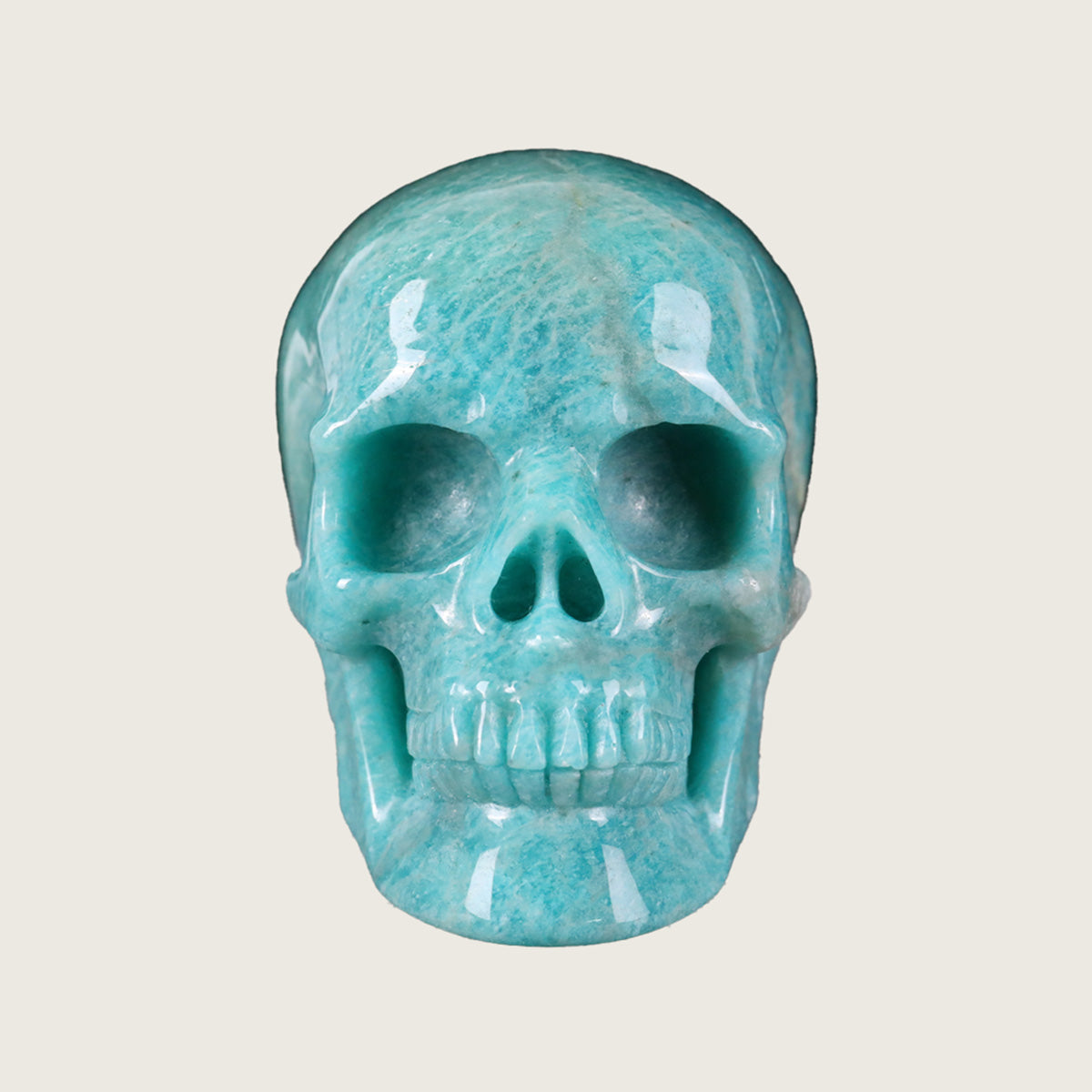 3.0" Amazonite Human Skull Carving  #SKH30024