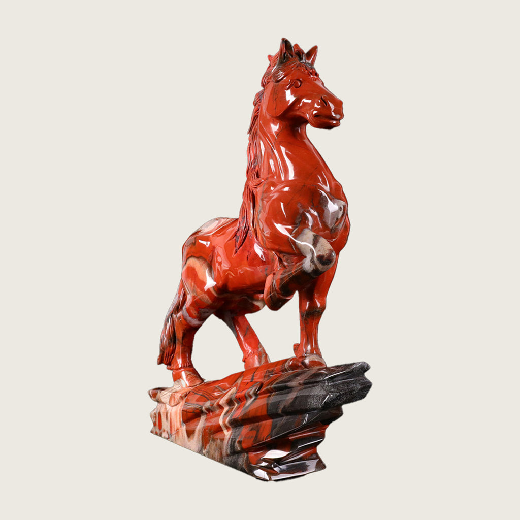 8.5" Red Jasper Standing Horse Carving  #CTC0047