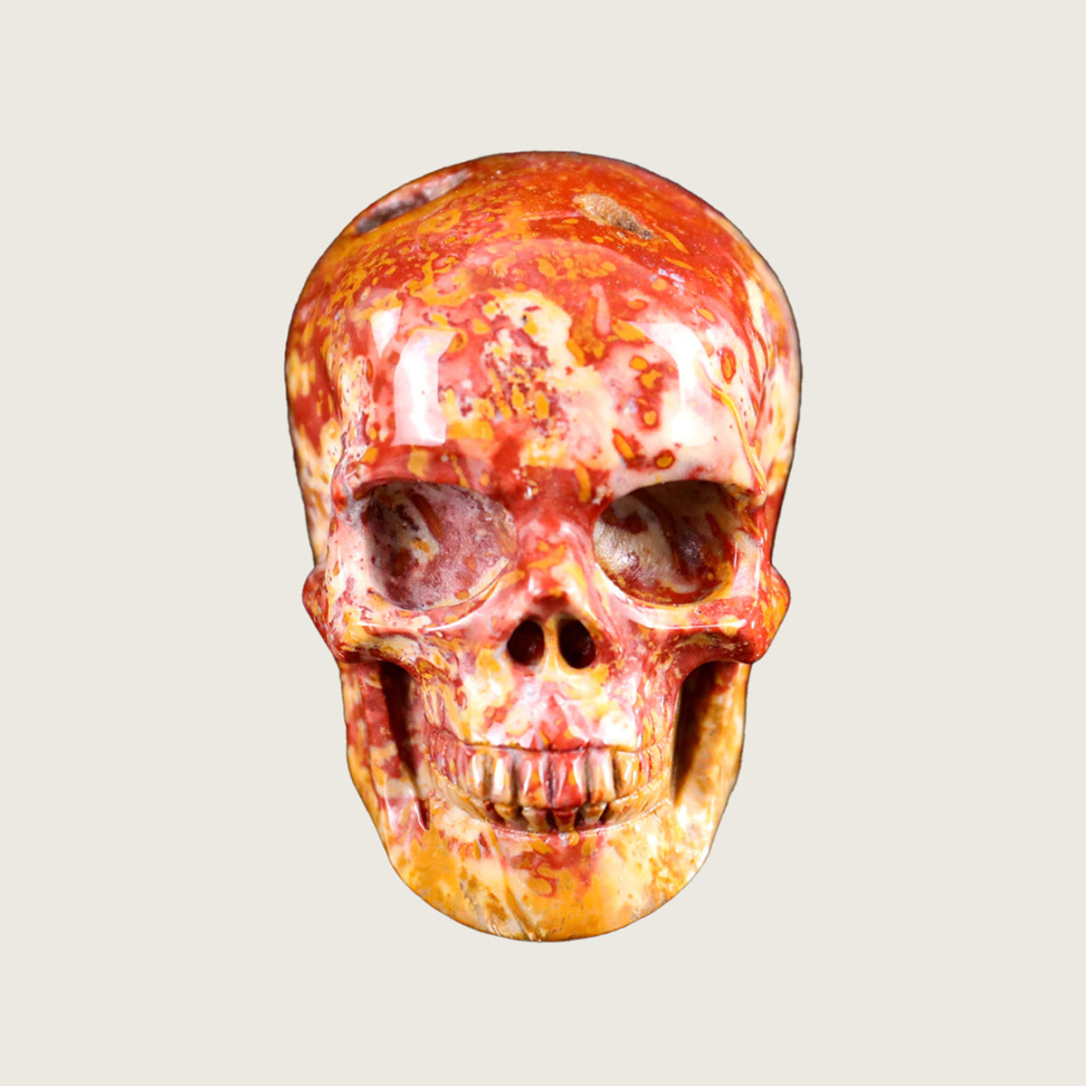 2.2" Agatized Coral Crystal Skull Carving  #SKH22043