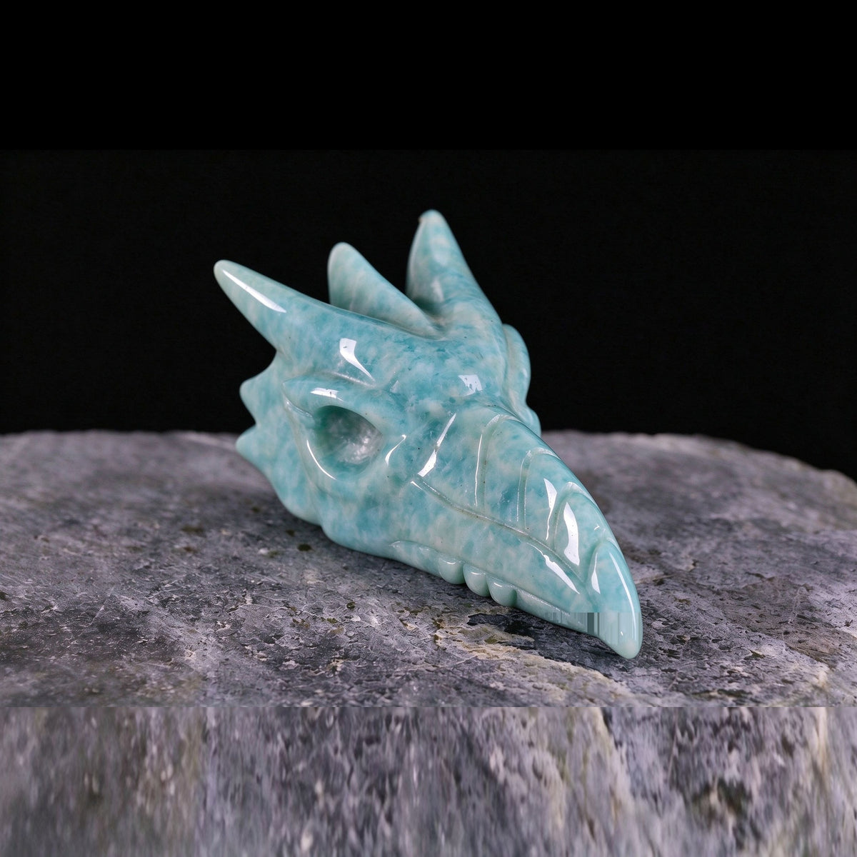 2.5" Amazonite Phoenix Skull Carving  #CSC0027