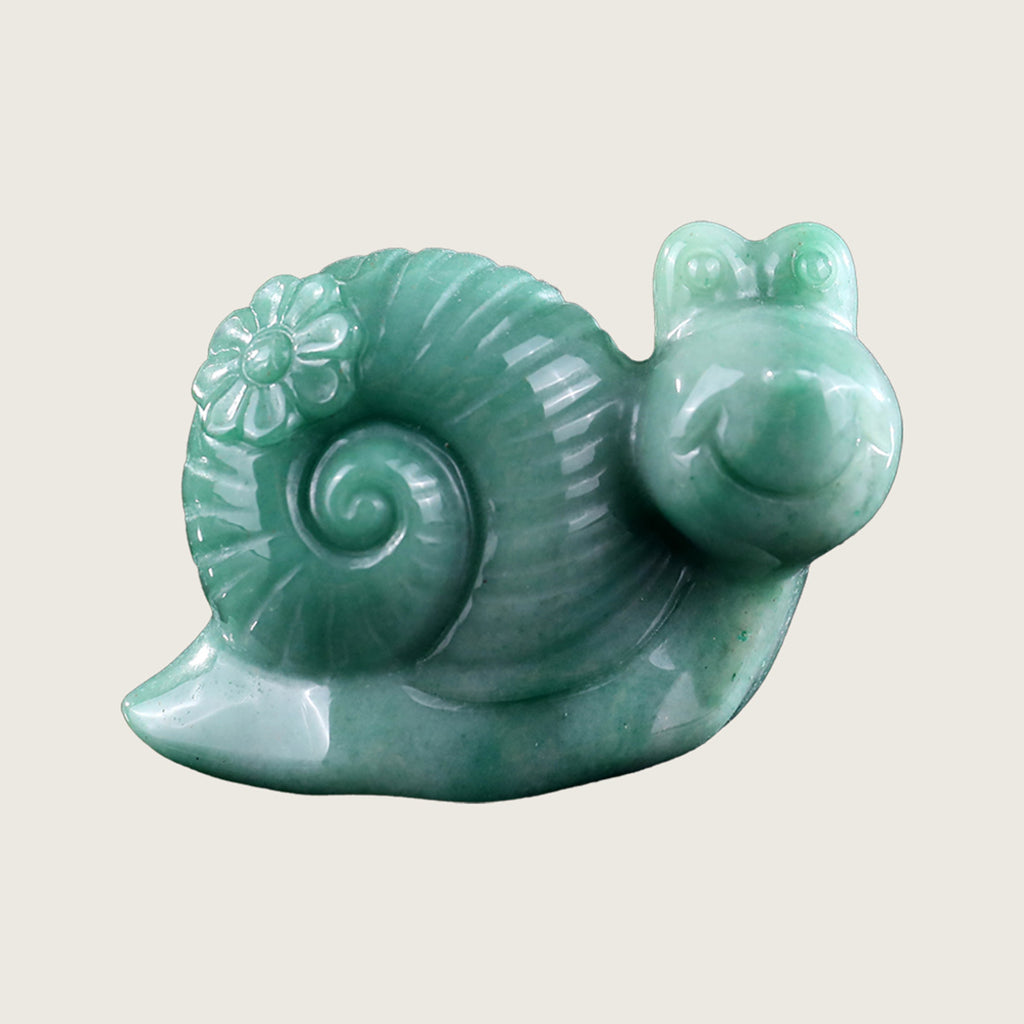 3.0" Green Aventurine Snail Carving  #CHA0020