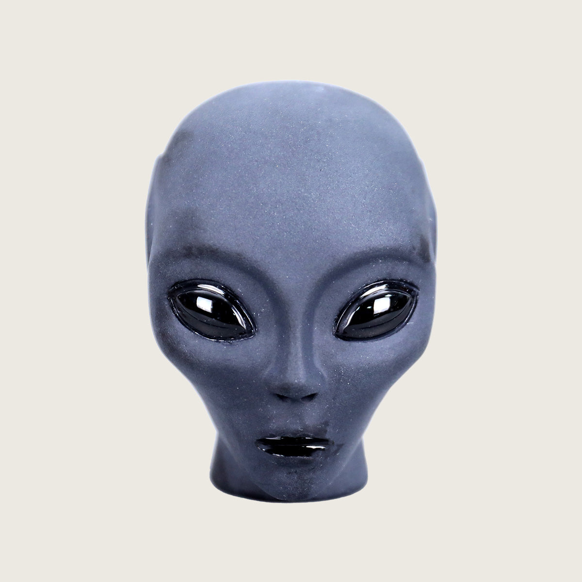3.5" Black Obsidian Elf Alien Skull Carving  #CSC0001