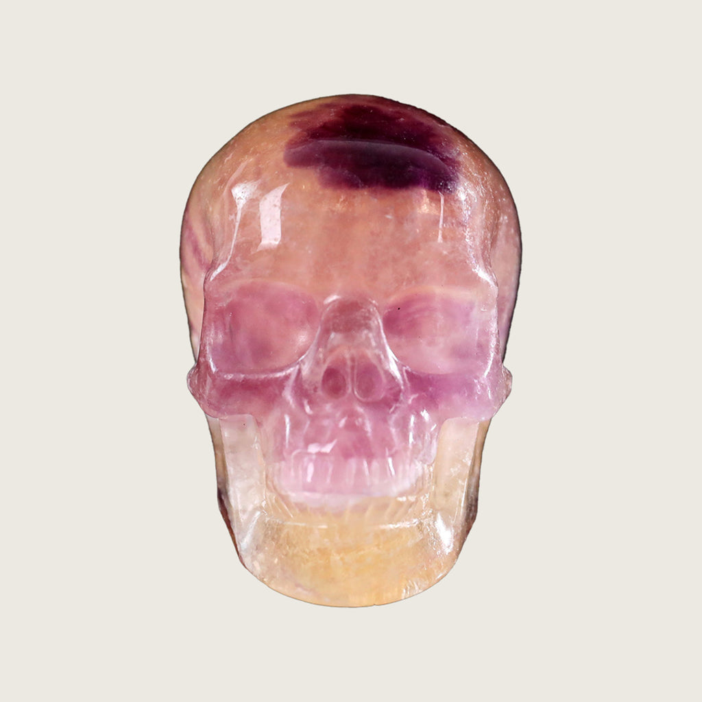 3.0" Fluorite Human Skull Carving  #SKH30011