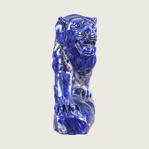 12.4" Sodalite Leopard Carving  #CTC0032