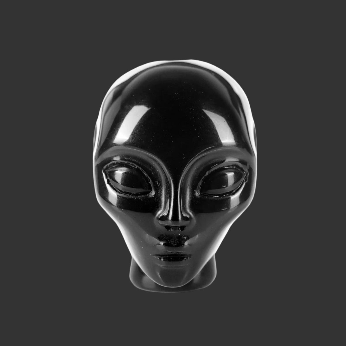 2.0" Black Obsidian Alien Skull Carving  #CSC0032
