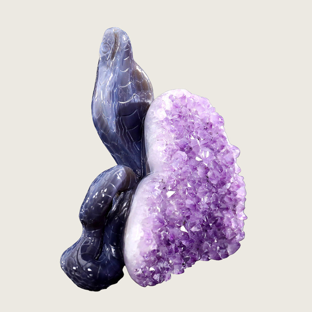 6.6" Druzy Agate Geode Carving  #GDC0009