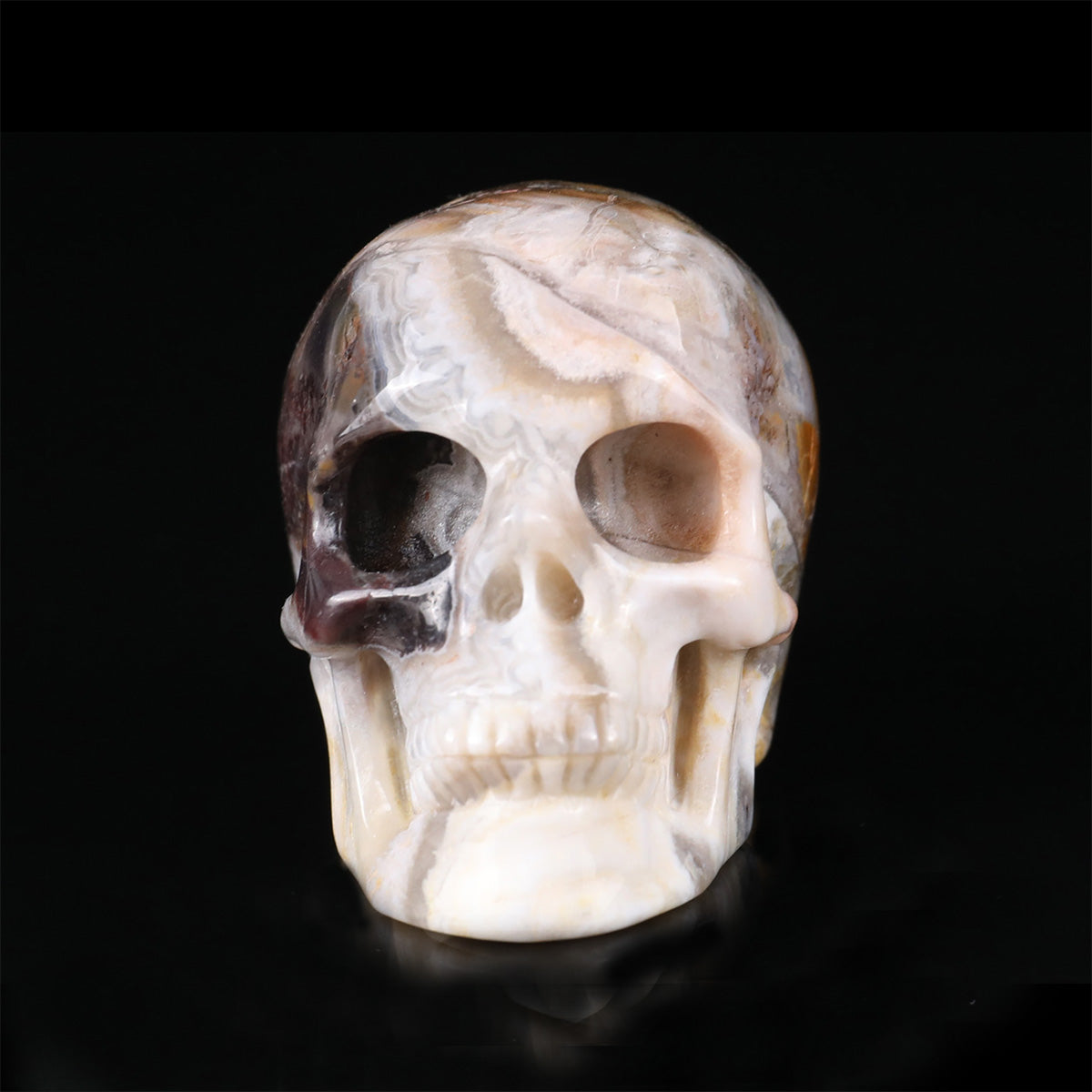 2.2" Red Lace Agate Crystal Skull Carving  #SKH22079