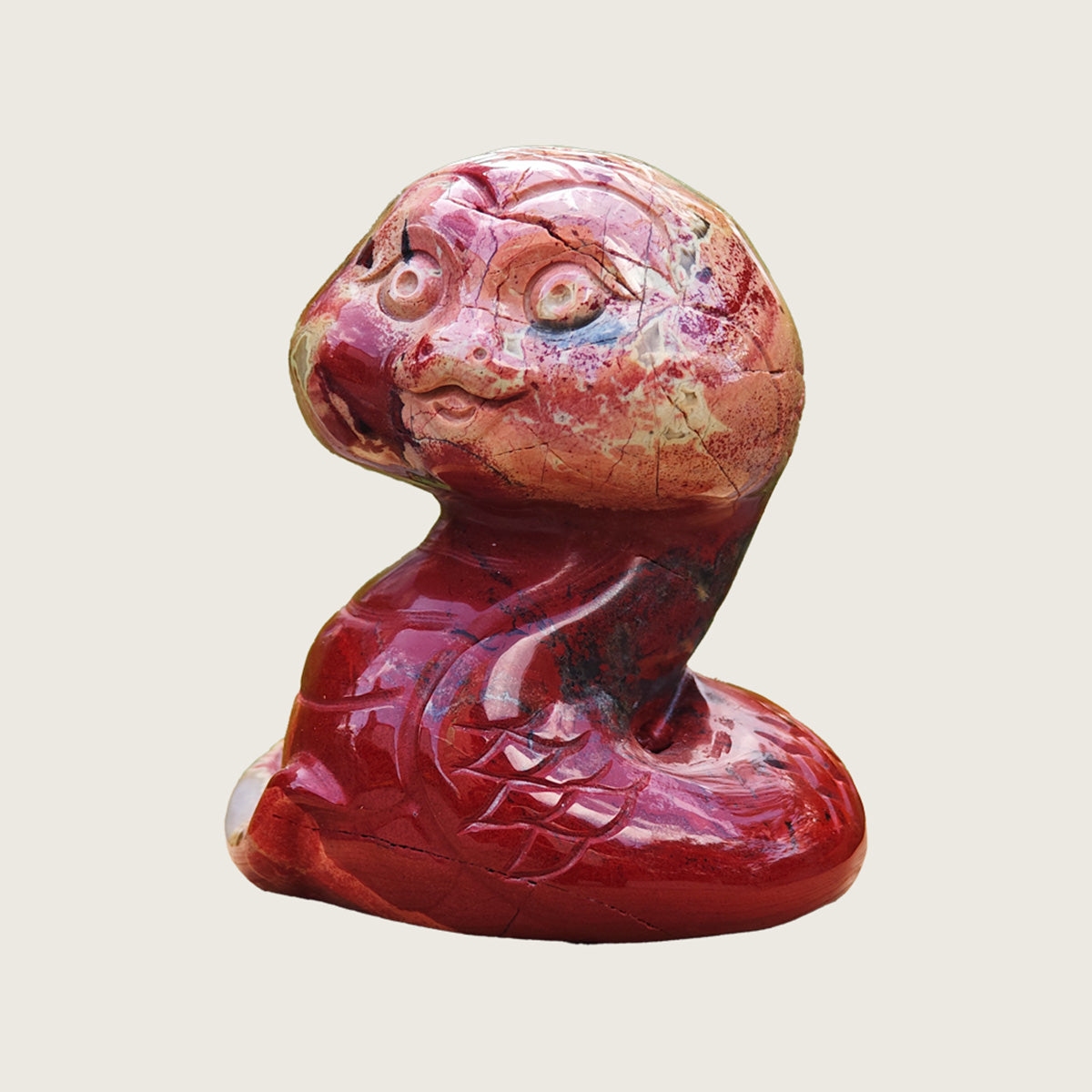 2.0" Red Jasper Snake Carving  #CHA0011