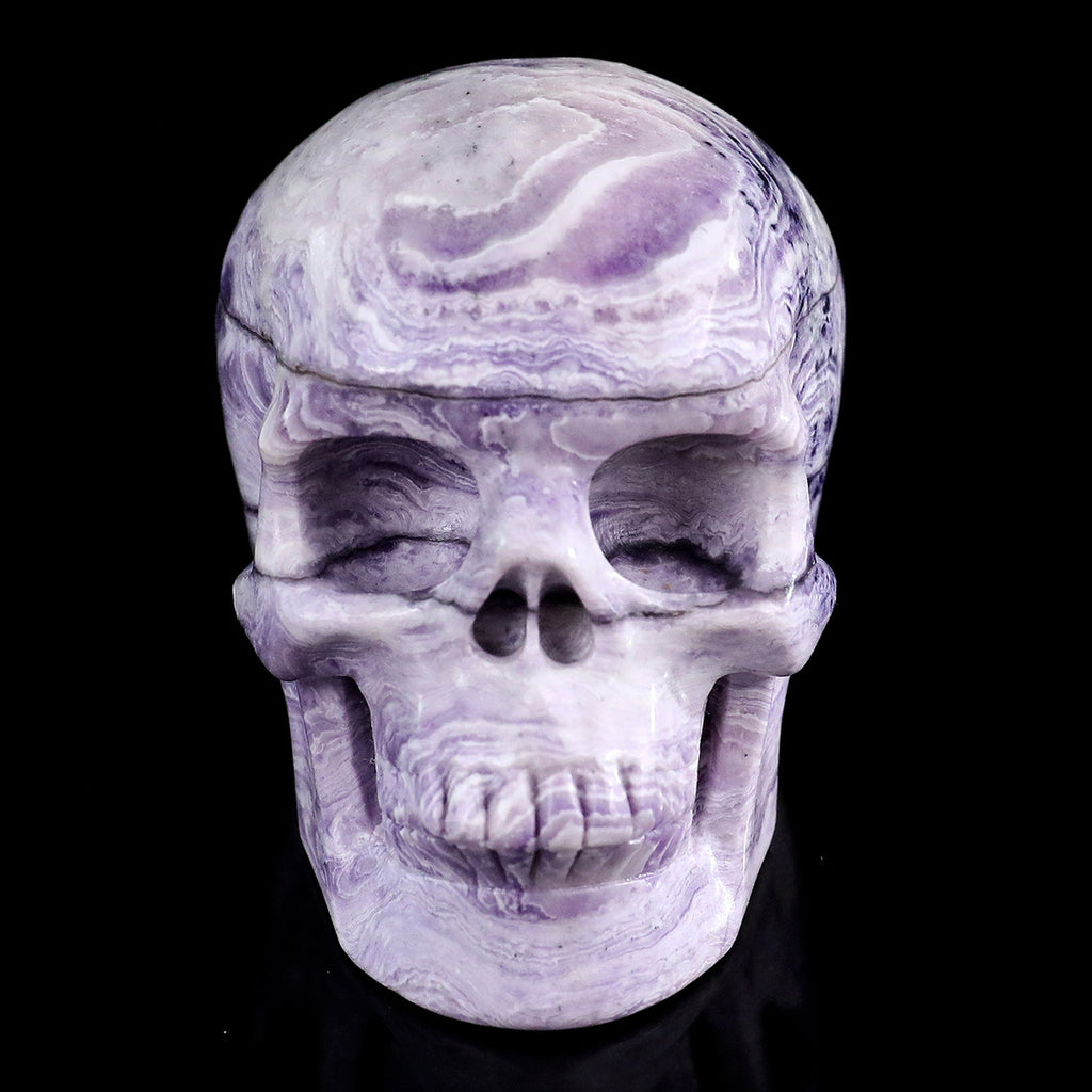 3.0" Purple Malachite Crystal Skull Carving  #SKH30097
