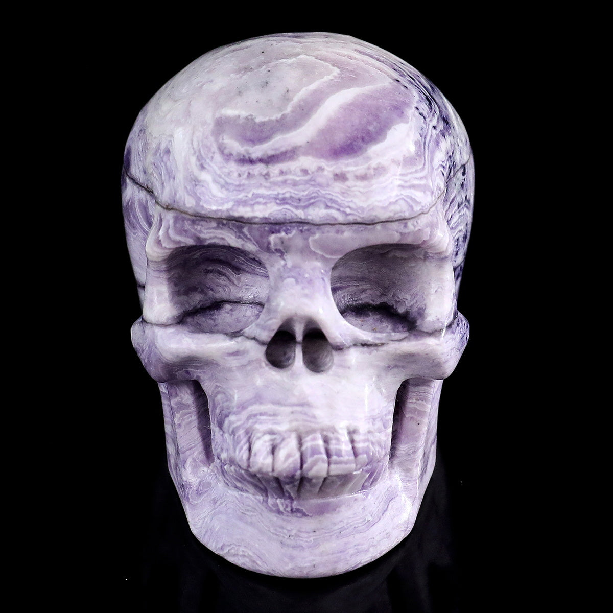 3.0" Purple Malachite Crystal Skull Carving  #SKH30097