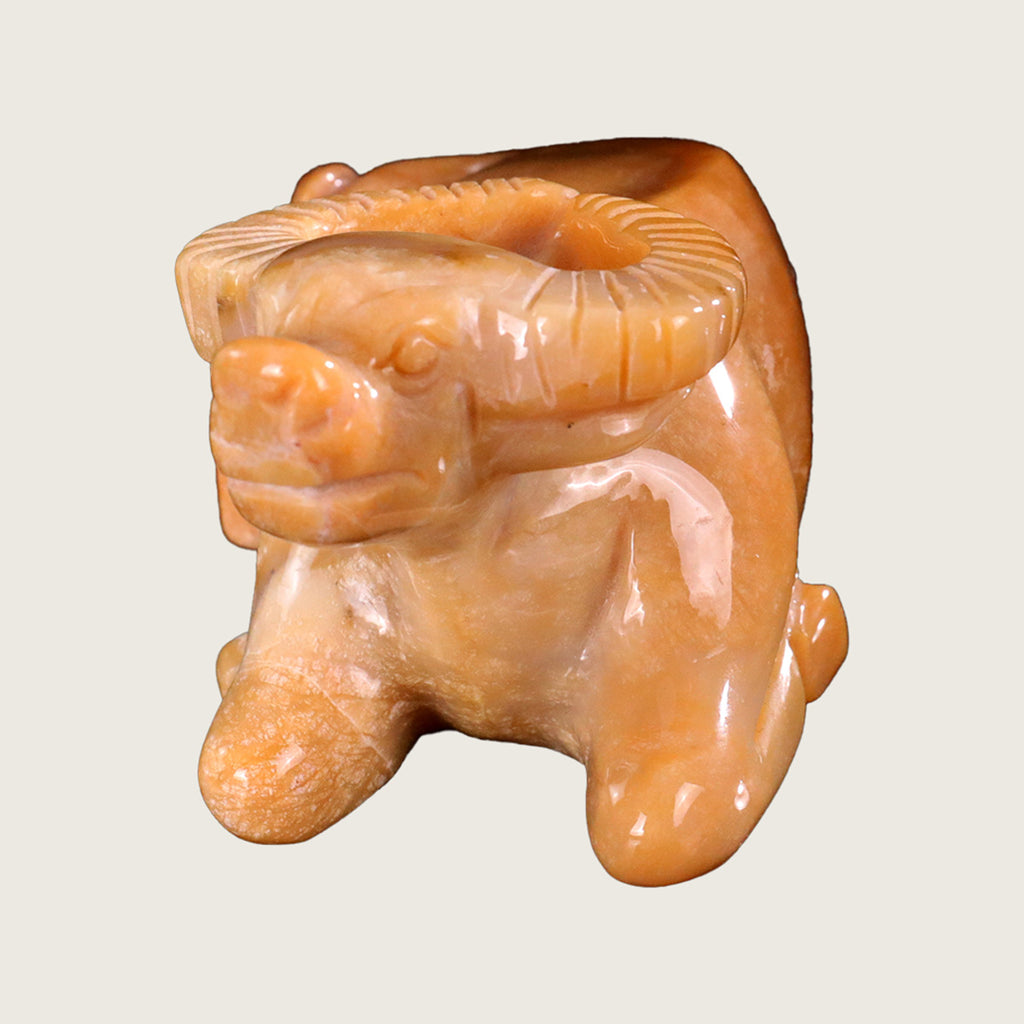 4.3" Chalcedony Jasper Water Buffalo Carving  #CTC0060