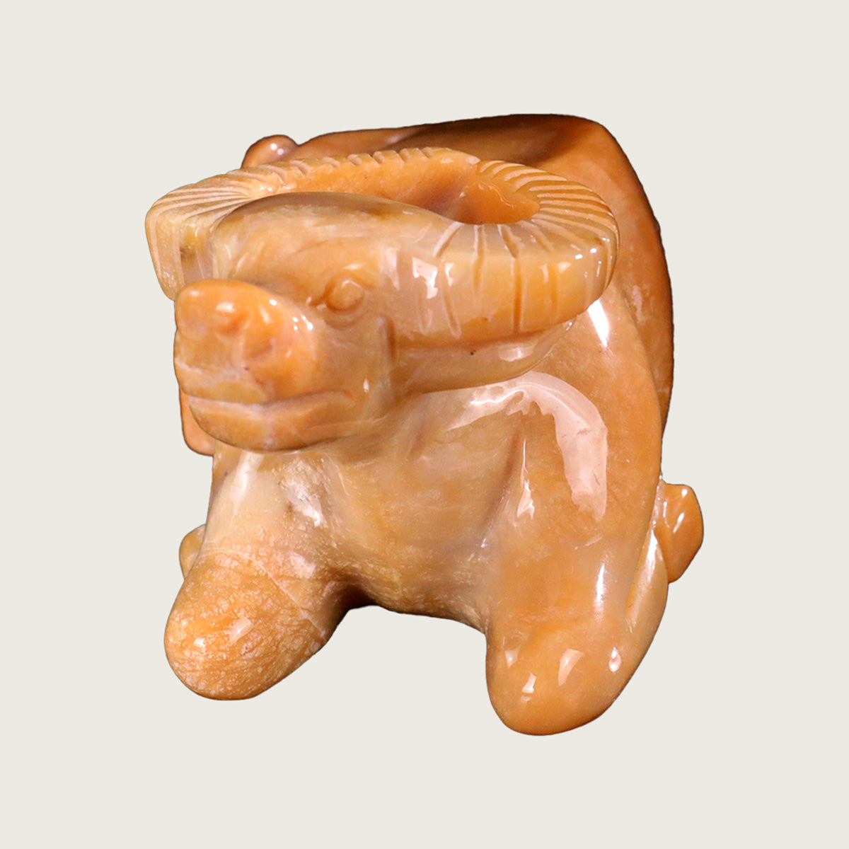 4.3" Chalcedony Jasper Water Buffalo Carving  #CTC0060