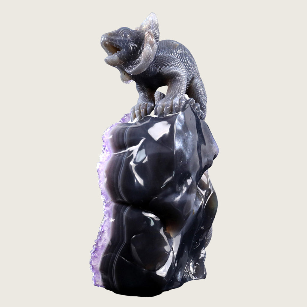 5.6" Druzy Agate Geode Carving  #GDC0010