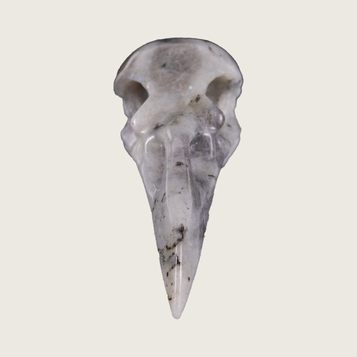 4.6" Labradorite Raven Skull Carving  #CSC0019