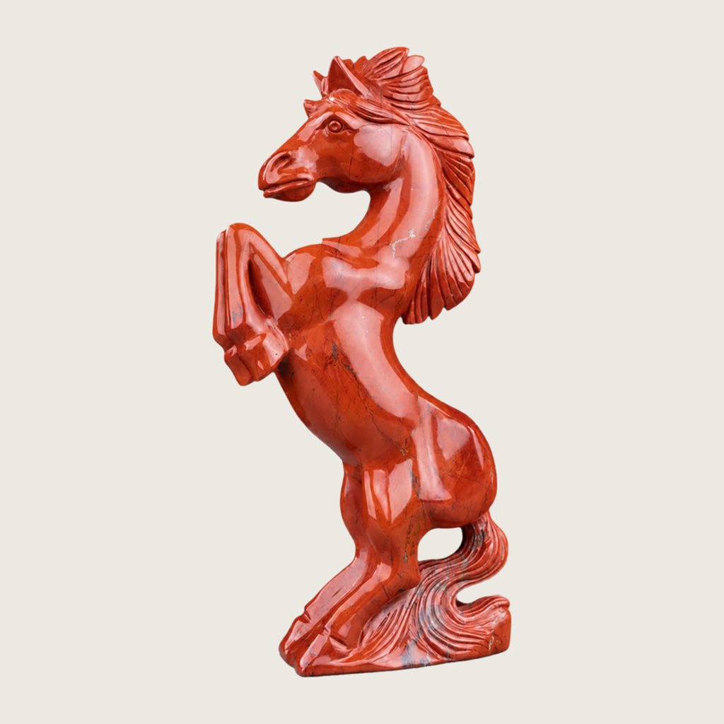 9.0" Red Jasper Crystal Horse Carving  #CTC0027