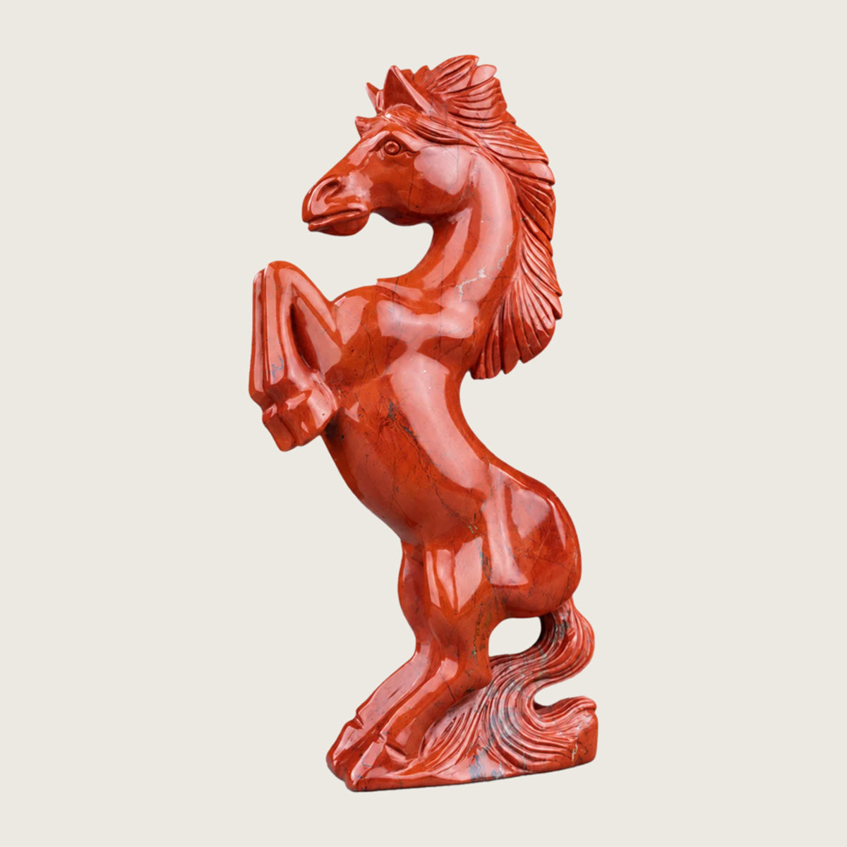 9.0" Red Jasper Crystal Horse Carving  #CTC0027