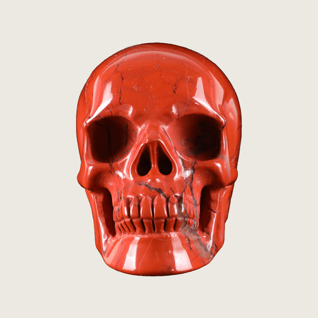3.0" Red Jasper Crystal Skull Carving  #SKH30076