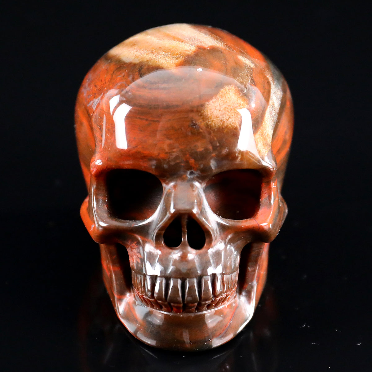 3.0" Red Jasper Crystal Skull Carving  #SKH30104