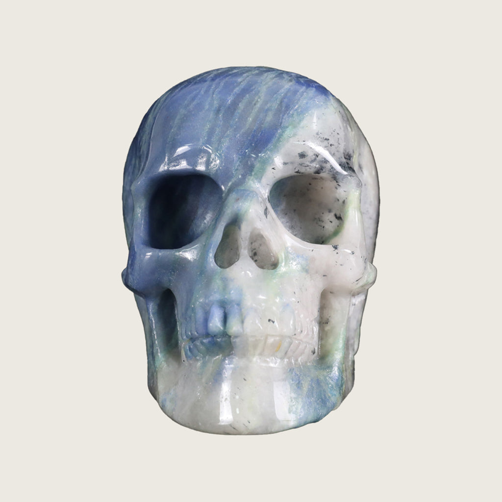 4.5" Blue Aventurine Crystal Skull Carving  #SKH45012