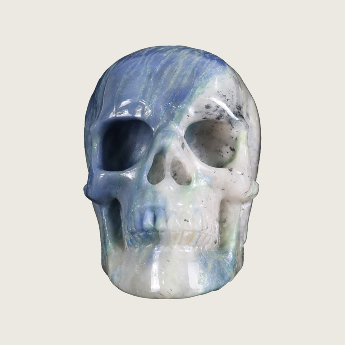 4.5" Blue Aventurine Crystal Skull Carving  #SKH45012