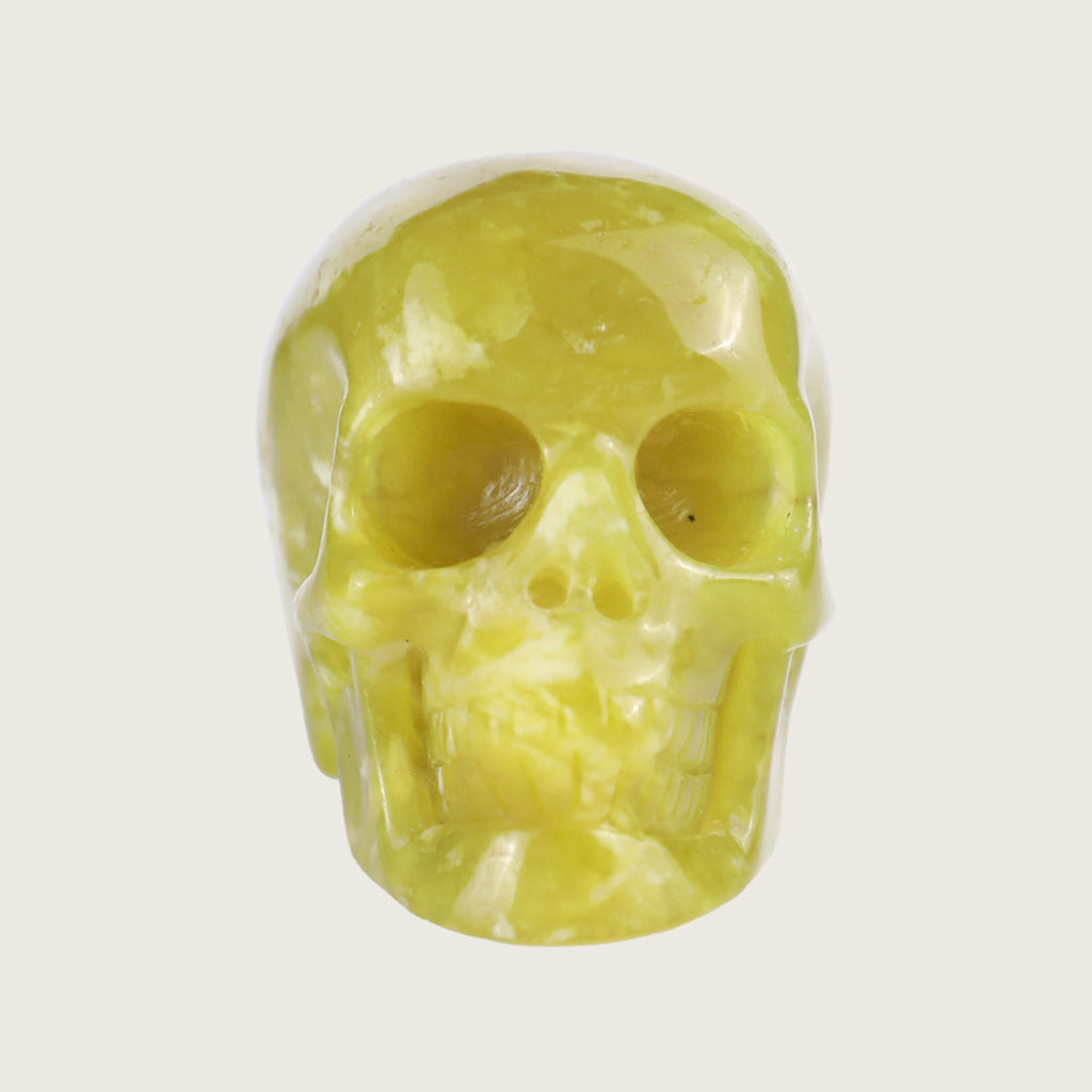 2.2" Xiuyan Jade Crystal Skull Carving  #SKH22055