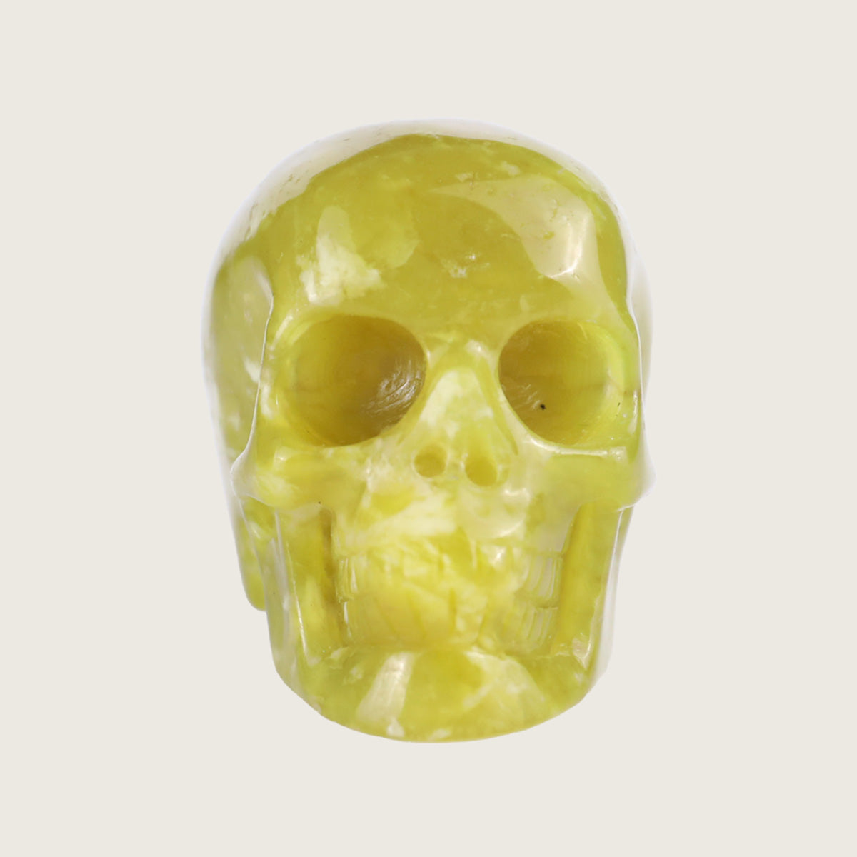 2.2" Xiuyan Jade Crystal Skull Carving  #SKH22055