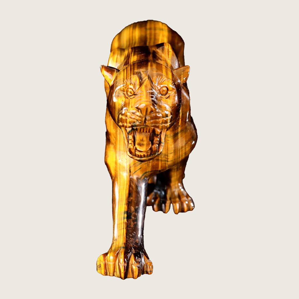 10.8" Tiger Eye Leopard Carving  #CTC0007