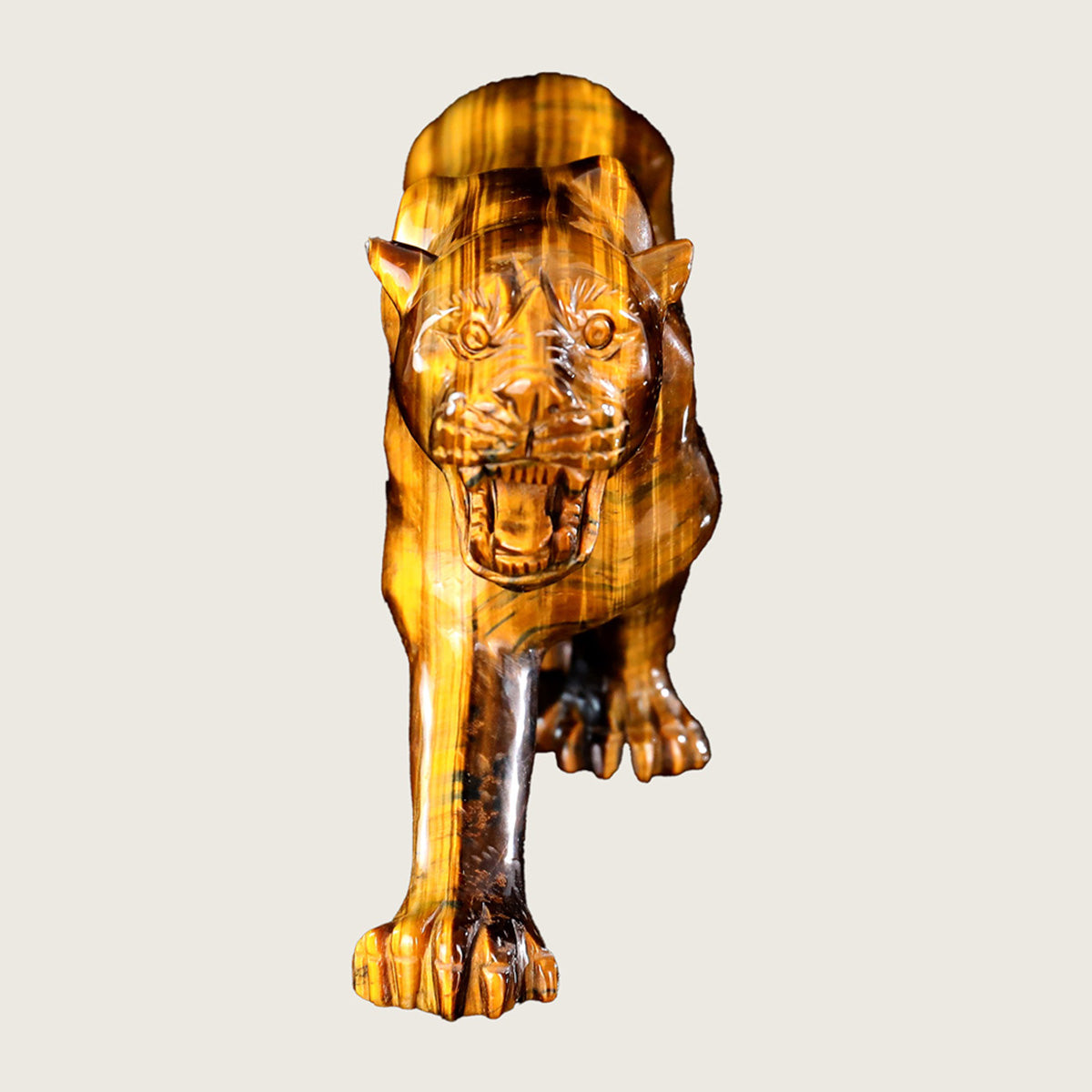 10.8" Tiger Eye Leopard Carving  #CTC0007