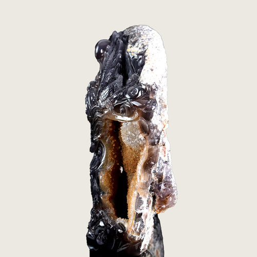 14.2" Druzy Agate Geode Carving  #GDC0005