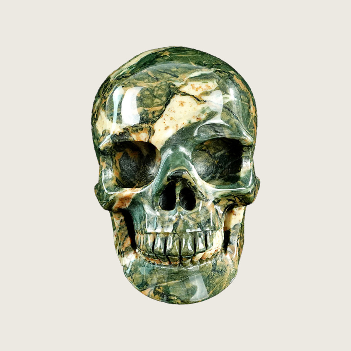 4.5" Nine Dragon Jade Crystal Skull Carving  #SKH45024
