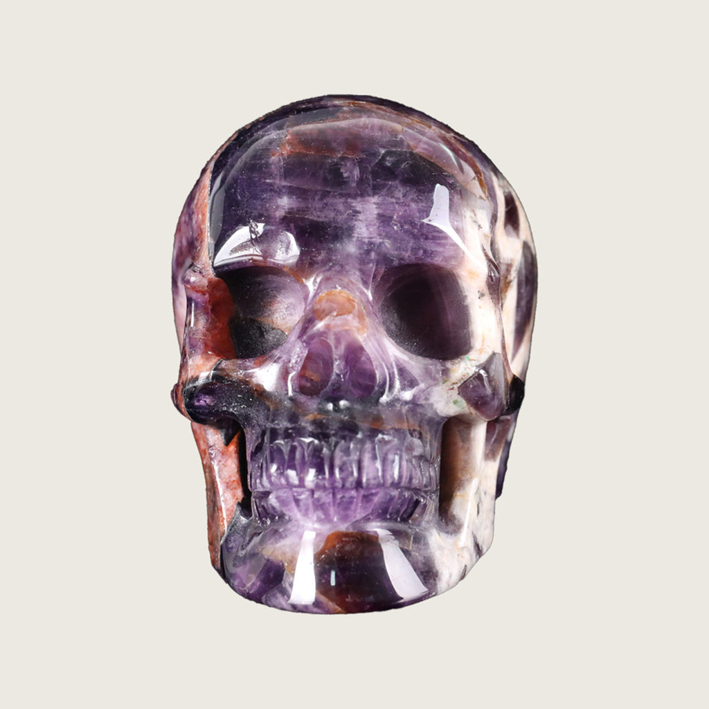 3.0" Dream Amethyst Crystal Skull Carving  #SKH30044