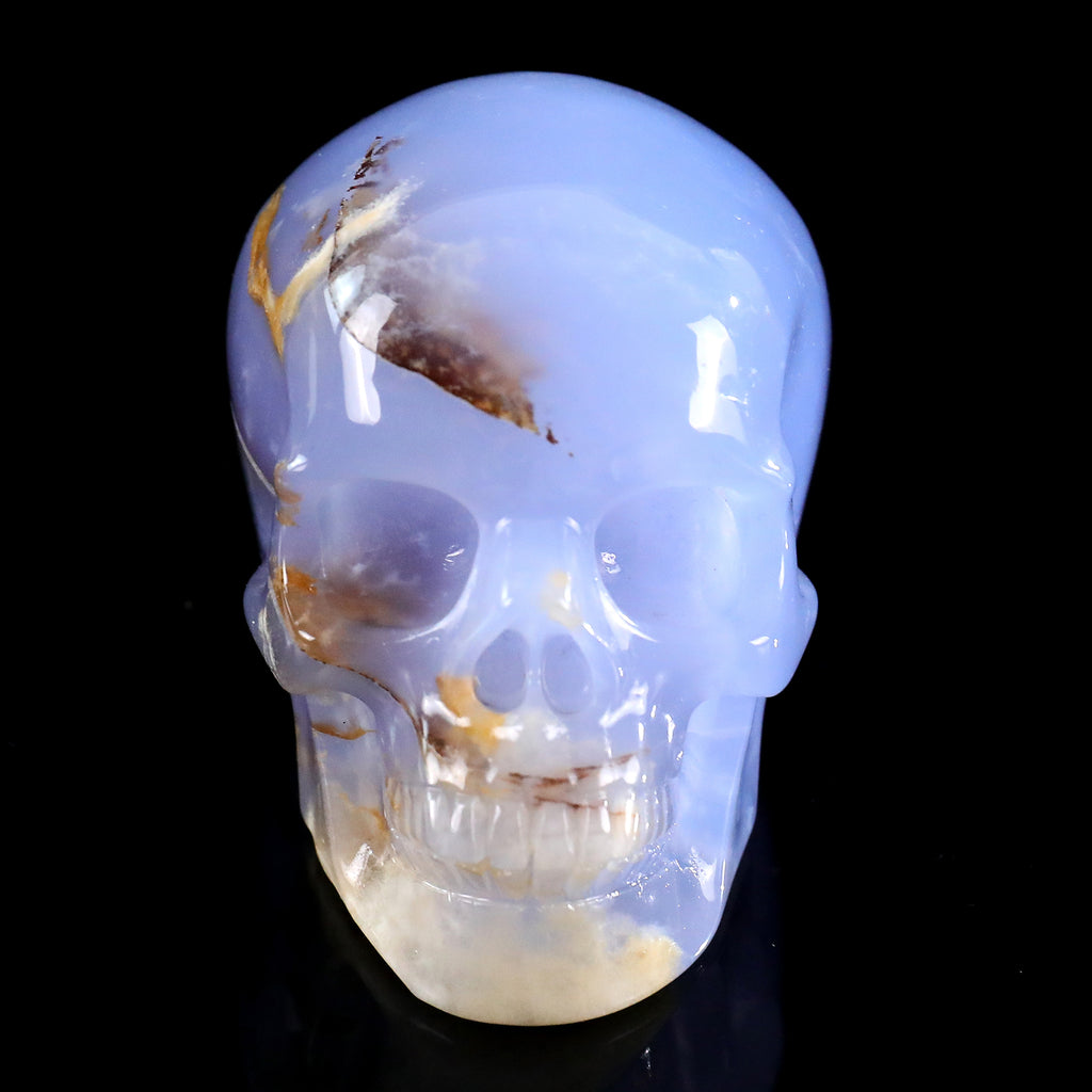 3.0" Blue Chalcedony Crystal Skull Carving  #SKH30105