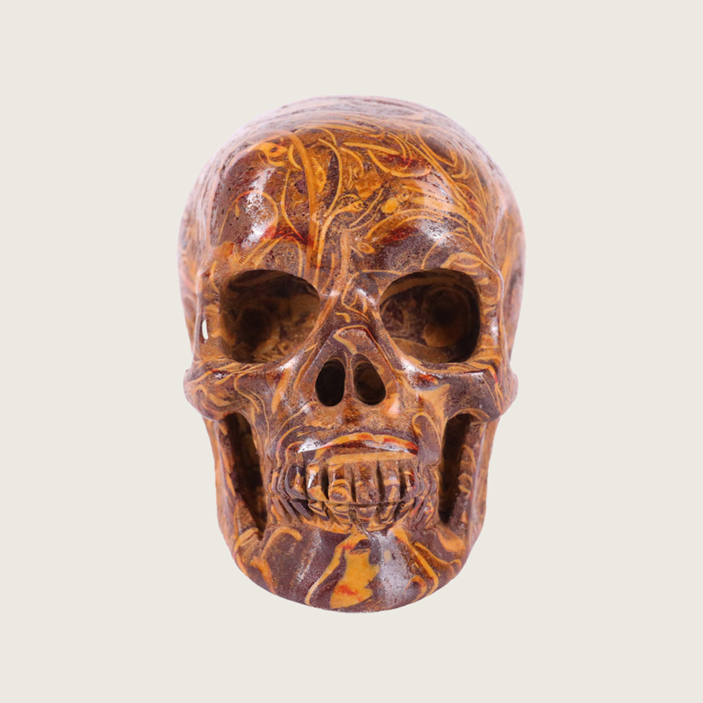 2.2" Elephant Skin Jasper Crystal Skull Carving  #SKH22031