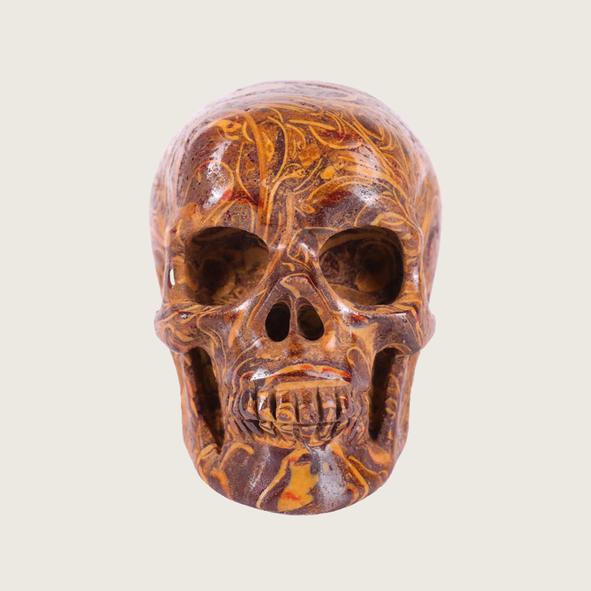 2.2" Elephant Skin Jasper Crystal Skull Carving  #SKH22031