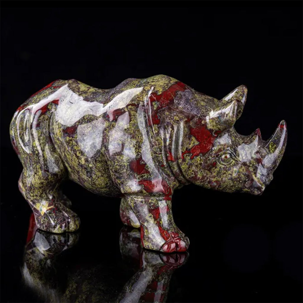6.0" Dragon Blood Jasper Rhinoceros  #CTC0086